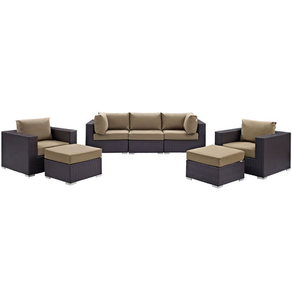 Modway Furniture Convene 7 Piece Outdoor Patio Sectional Set by Modway – EEI-2200-EXP-BEI-SET
