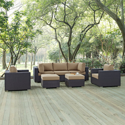 Modway Furniture Convene 7 Piece Outdoor Patio Sectional Set by Modway – EEI-2200-EXP-BEI-SET