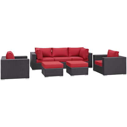 Modway Furniture Convene 7 Piece Outdoor Patio Sectional Set by Modway – EEI-2200-EXP-BEI-SET