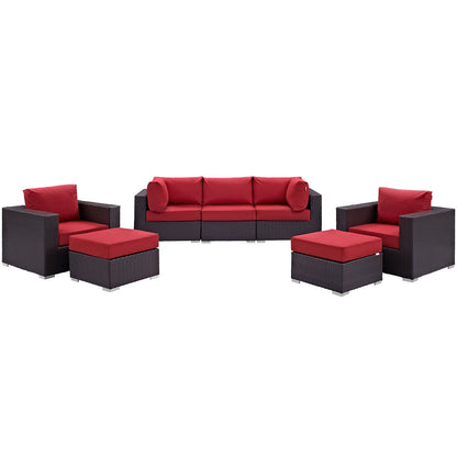 Modway Furniture Convene 7 Piece Outdoor Patio Sectional Set by Modway – EEI-2200-EXP-BEI-SET