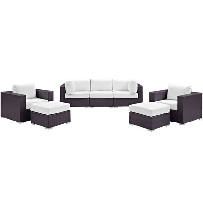 Modway Furniture Convene 7 Piece Outdoor Patio Sectional Set by Modway – EEI-2200-EXP-BEI-SET