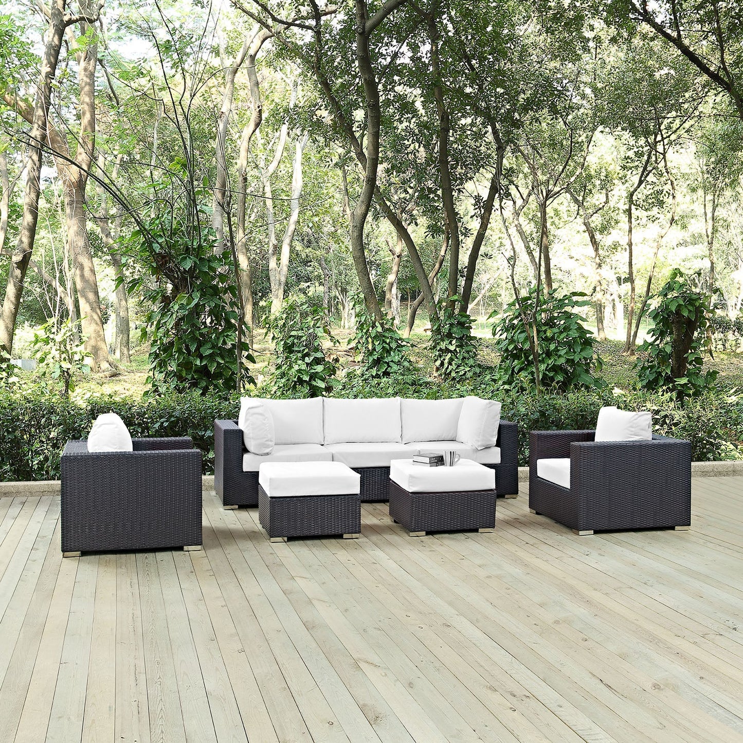 Modway Furniture Convene 7 Piece Outdoor Patio Sectional Set by Modway – EEI-2200-EXP-BEI-SET