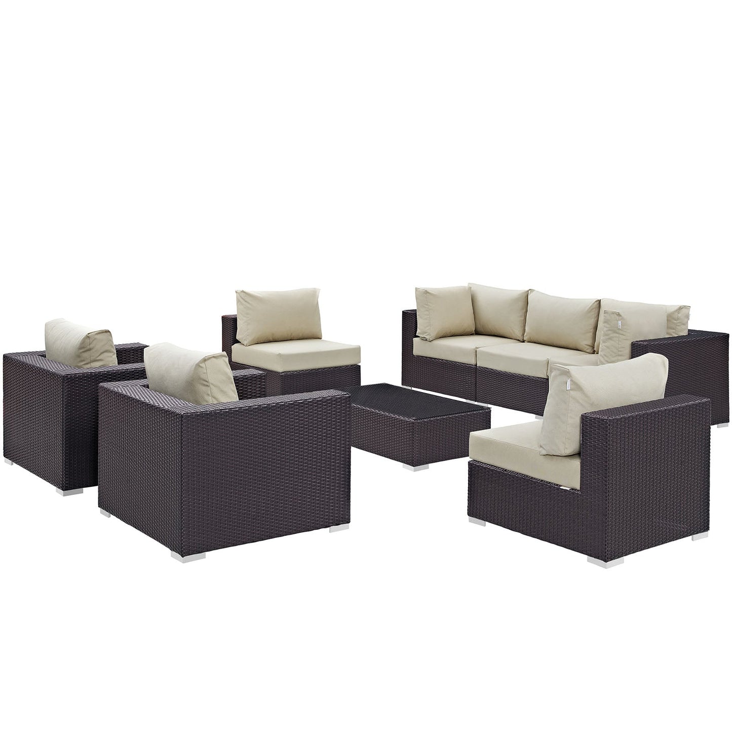 Modway Furniture Convene 8 Piece Outdoor Patio Sectional Set by Modway – EEI-2203-EXP-BEI-SET