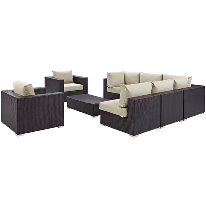 Modway Furniture Convene 8 Piece Outdoor Patio Sectional Set by Modway – EEI-2203-EXP-BEI-SET