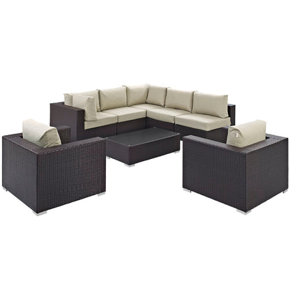 Modway Furniture Convene 8 Piece Outdoor Patio Sectional Set by Modway – EEI-2203-EXP-BEI-SET