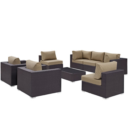Modway Furniture Convene 8 Piece Outdoor Patio Sectional Set by Modway – EEI-2203-EXP-BEI-SET