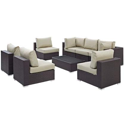 Modway Furniture Convene 8 Piece Outdoor Patio Sectional Set by Modway – EEI-2205-EXP-BEI-SET
