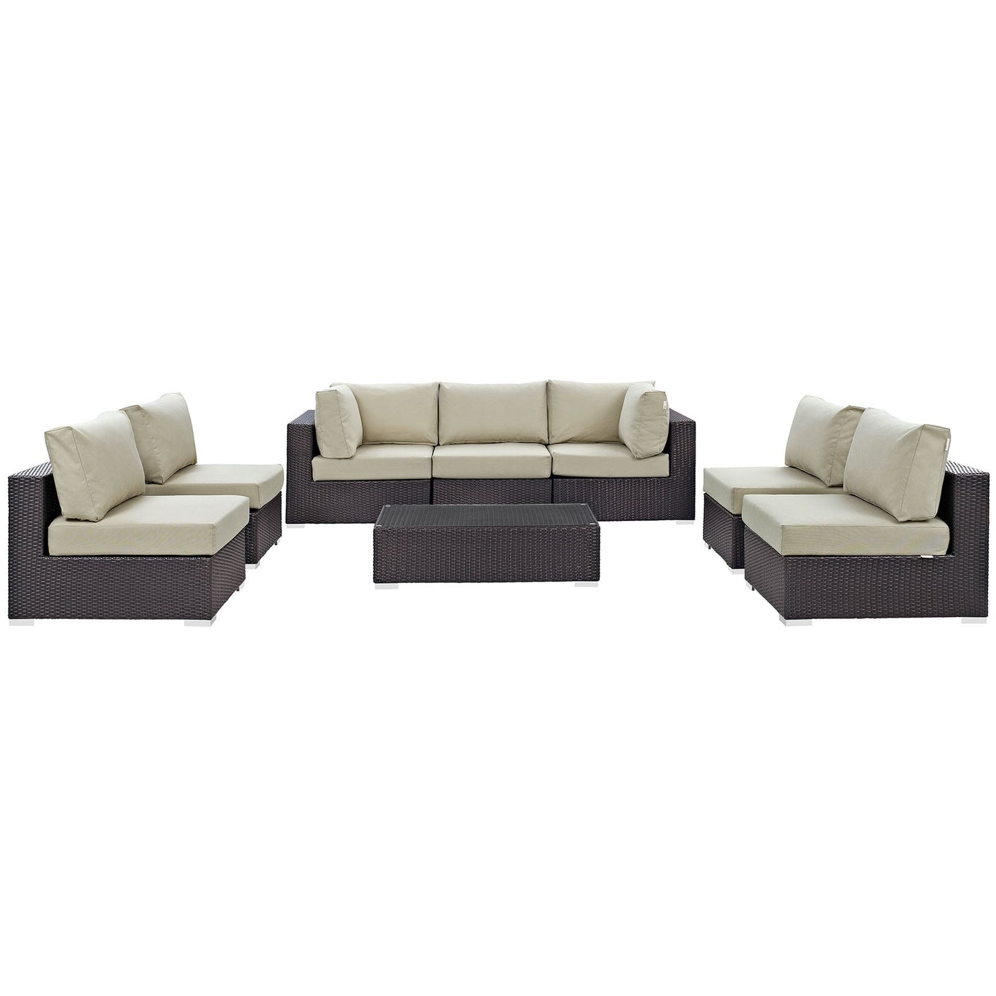 Modway Furniture Convene 8 Piece Outdoor Patio Sectional Set by Modway – EEI-2205-EXP-BEI-SET