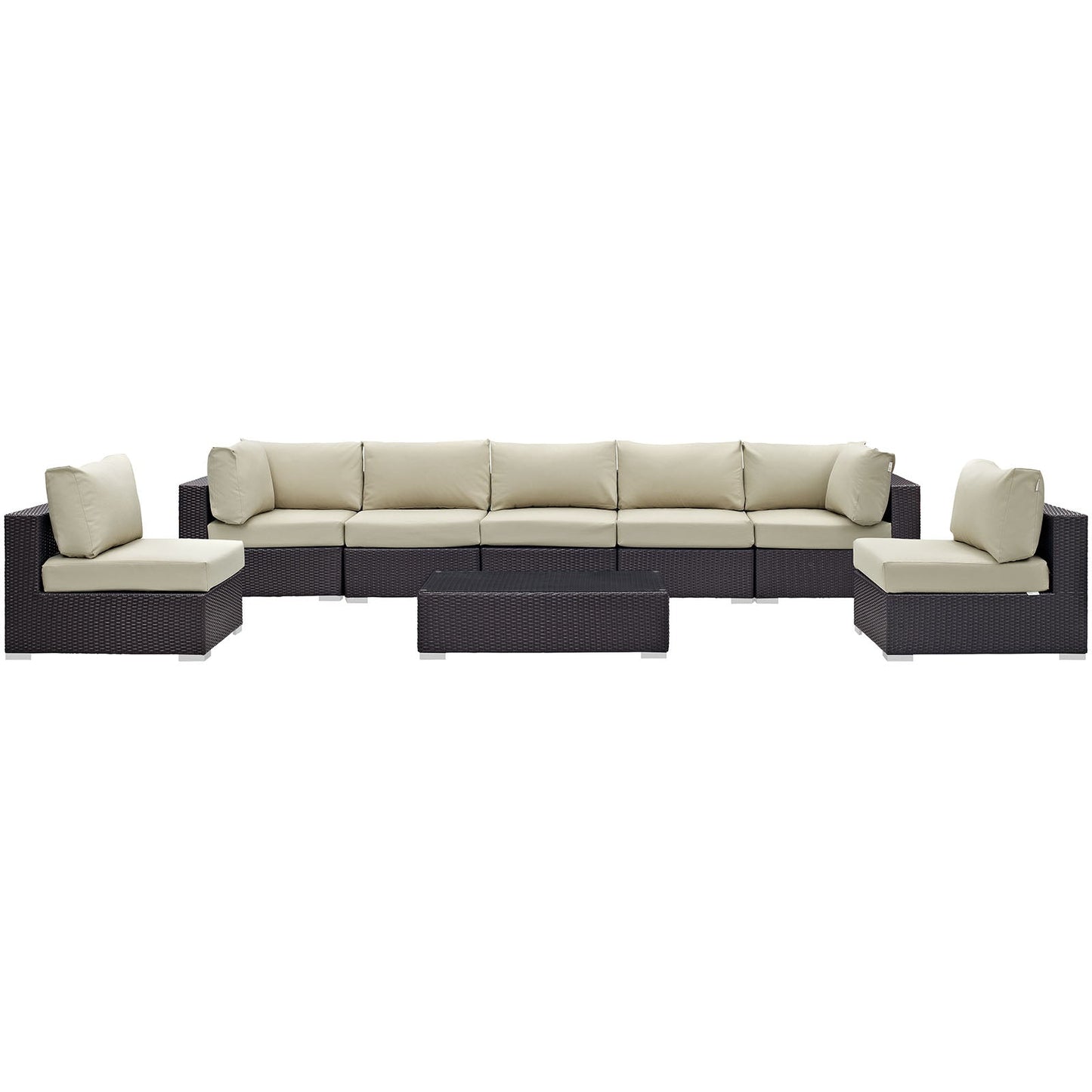 Modway Furniture Convene 8 Piece Outdoor Patio Sectional Set by Modway – EEI-2205-EXP-BEI-SET
