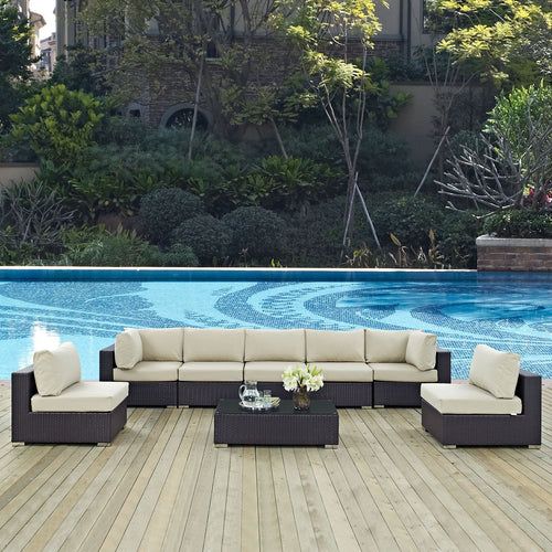 Modway Furniture Convene 8 Piece Outdoor Patio Sectional Set by Modway – EEI-2205-EXP-BEI-SET