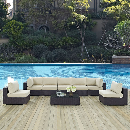 Modway Furniture Convene 8 Piece Outdoor Patio Sectional Set by Modway – EEI-2205-EXP-BEI-SET