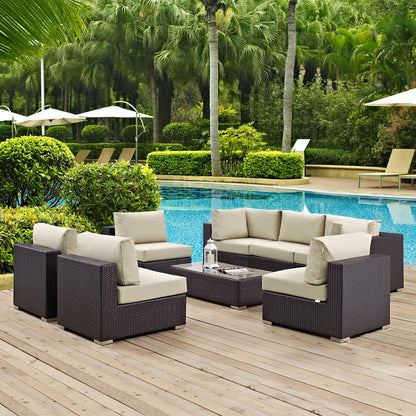 Modway Furniture Convene 8 Piece Outdoor Patio Sectional Set by Modway – EEI-2205-EXP-BEI-SET