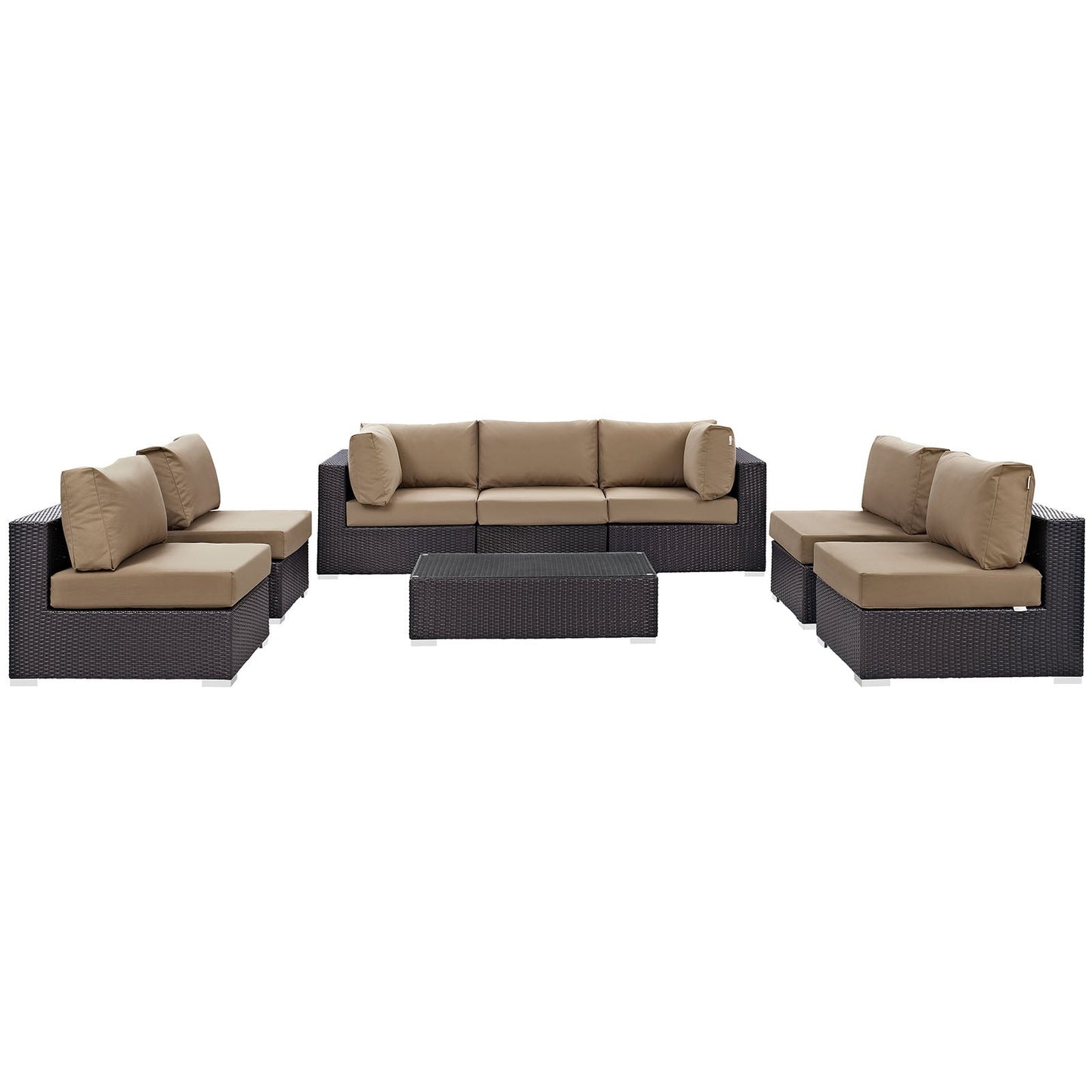 Modway Furniture Convene 8 Piece Outdoor Patio Sectional Set by Modway – EEI-2205-EXP-BEI-SET