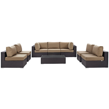 Modway Furniture Convene 8 Piece Outdoor Patio Sectional Set by Modway – EEI-2205-EXP-BEI-SET