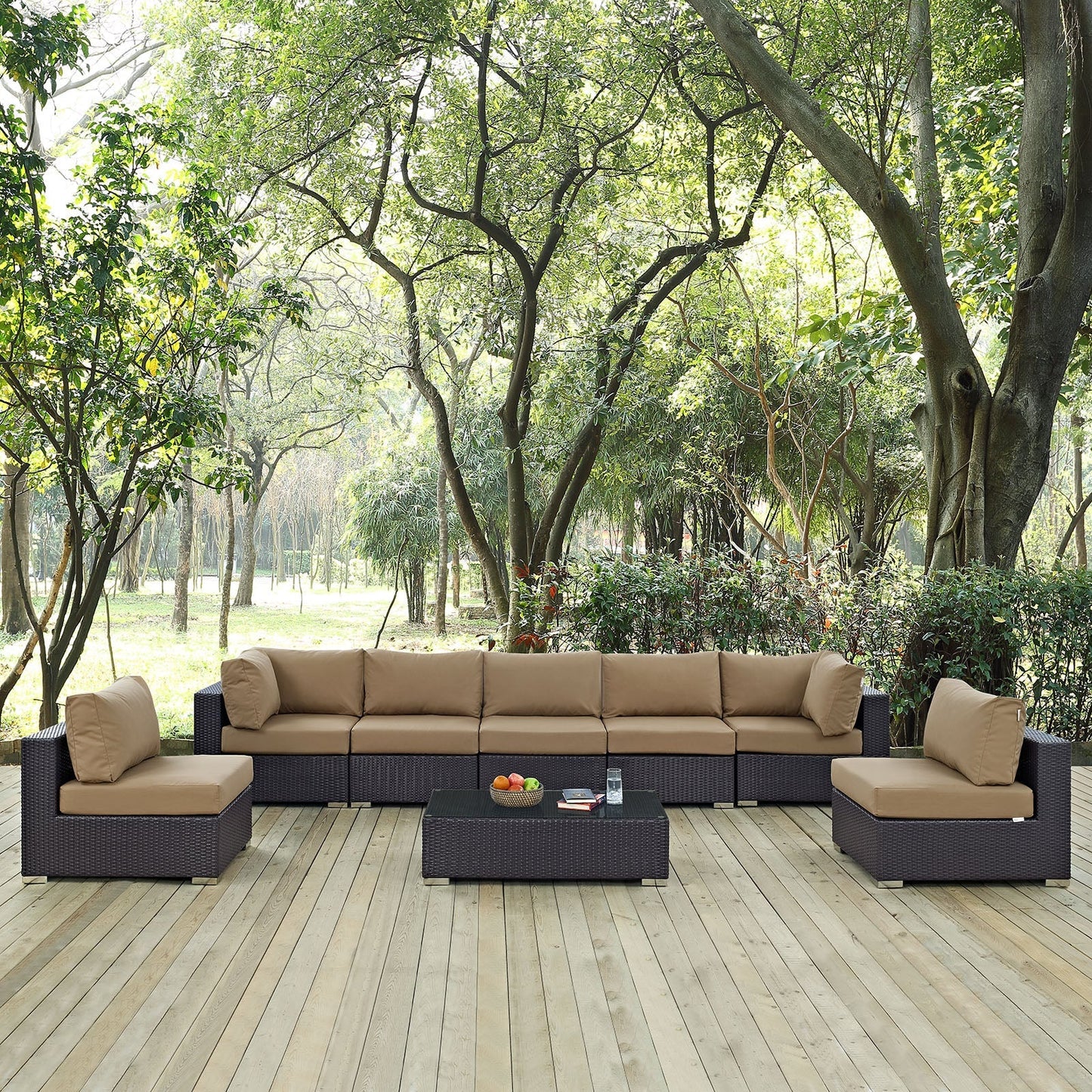 Modway Furniture Convene 8 Piece Outdoor Patio Sectional Set by Modway – EEI-2205-EXP-BEI-SET