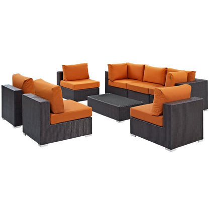 Modway Furniture Convene 8 Piece Outdoor Patio Sectional Set by Modway – EEI-2205-EXP-BEI-SET