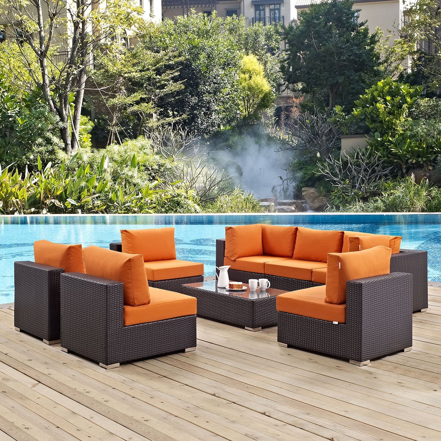 Modway Furniture Convene 8 Piece Outdoor Patio Sectional Set by Modway – EEI-2205-EXP-BEI-SET