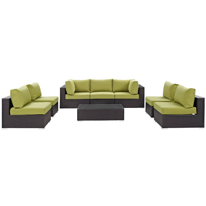 Modway Furniture Convene 8 Piece Outdoor Patio Sectional Set by Modway – EEI-2205-EXP-BEI-SET