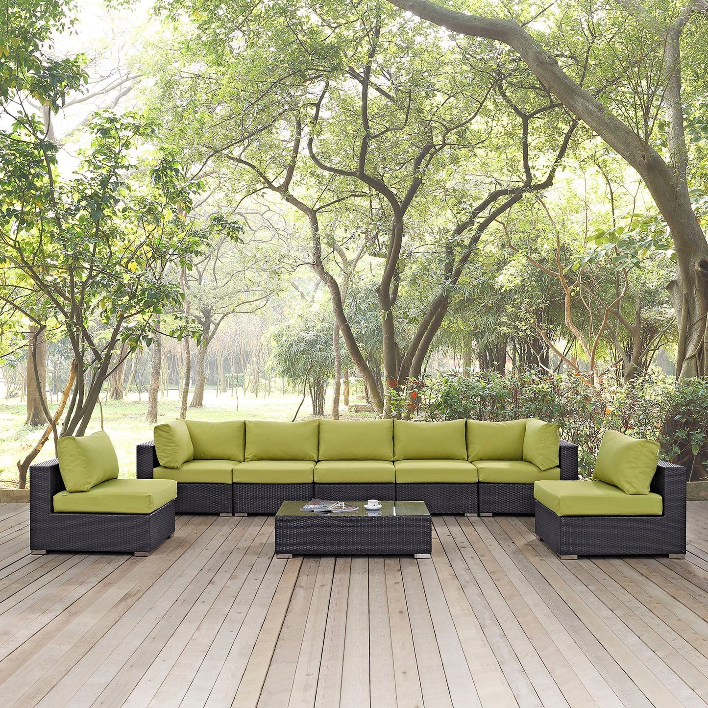 Modway Furniture Convene 8 Piece Outdoor Patio Sectional Set by Modway – EEI-2205-EXP-BEI-SET