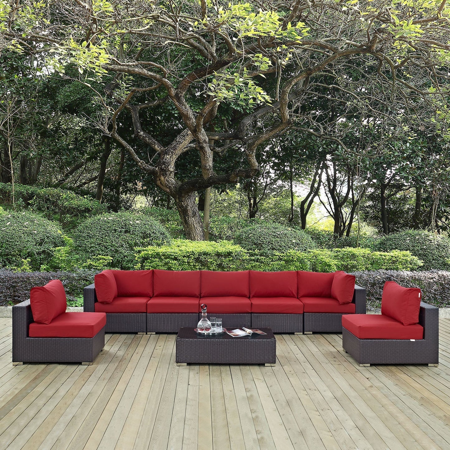 Modway Furniture Convene 8 Piece Outdoor Patio Sectional Set by Modway – EEI-2205-EXP-BEI-SET