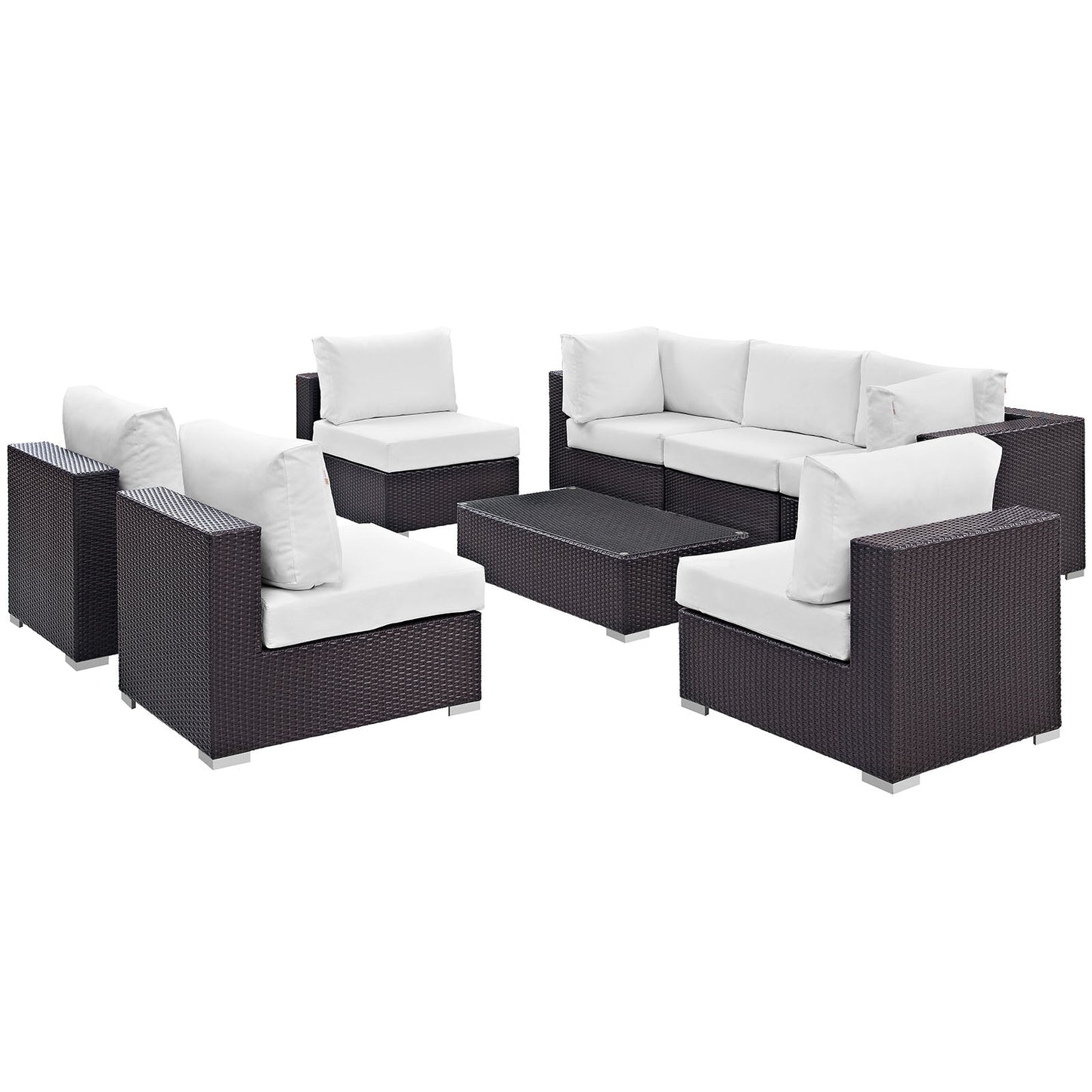 Modway Furniture Convene 8 Piece Outdoor Patio Sectional Set by Modway – EEI-2205-EXP-BEI-SET