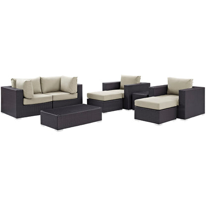 Modway Furniture Convene 8 Piece Outdoor Patio Sectional Set by Modway – EEI-2206-EXP-BEI-SET
