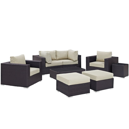 Modway Furniture Convene 8 Piece Outdoor Patio Sectional Set by Modway – EEI-2206-EXP-BEI-SET