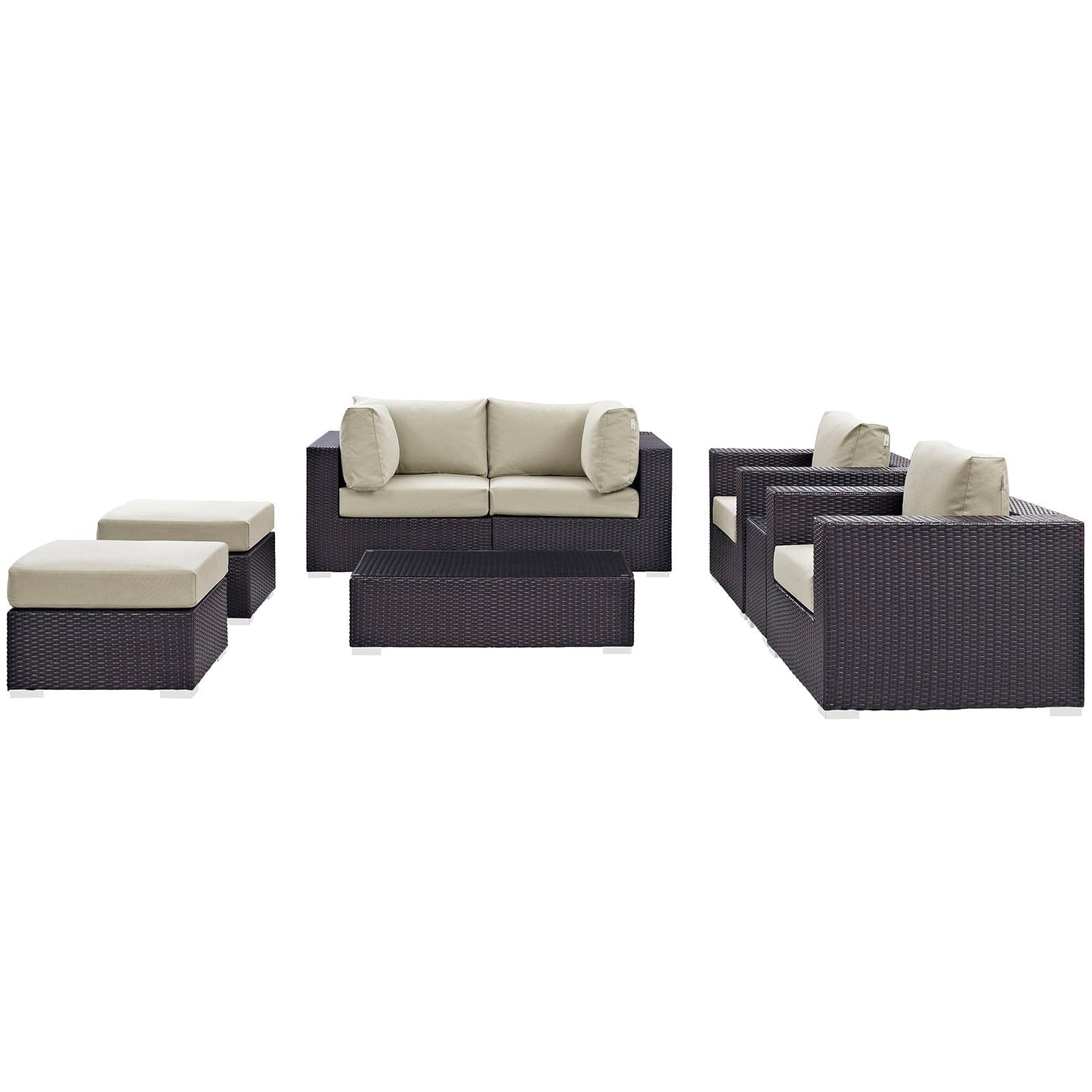 Modway Furniture Convene 8 Piece Outdoor Patio Sectional Set by Modway – EEI-2206-EXP-BEI-SET