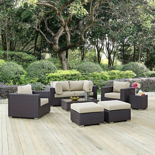 Modway Furniture Convene 8 Piece Outdoor Patio Sectional Set by Modway – EEI-2206-EXP-BEI-SET