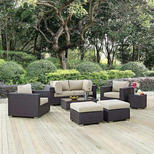 Modway Furniture Convene 8 Piece Outdoor Patio Sectional Set by Modway – EEI-2206-EXP-BEI-SET