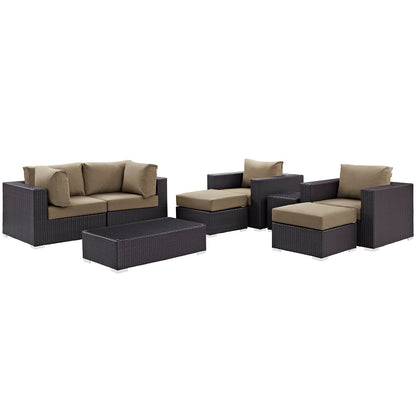 Modway Furniture Convene 8 Piece Outdoor Patio Sectional Set by Modway – EEI-2206-EXP-BEI-SET