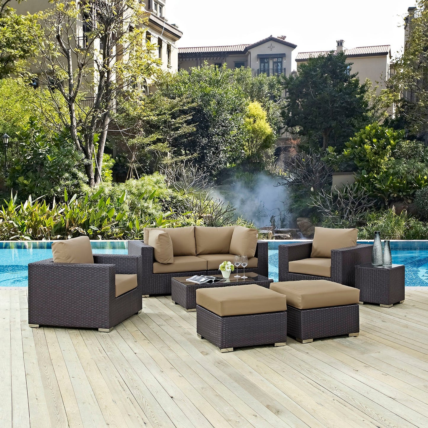 Modway Furniture Convene 8 Piece Outdoor Patio Sectional Set by Modway – EEI-2206-EXP-BEI-SET