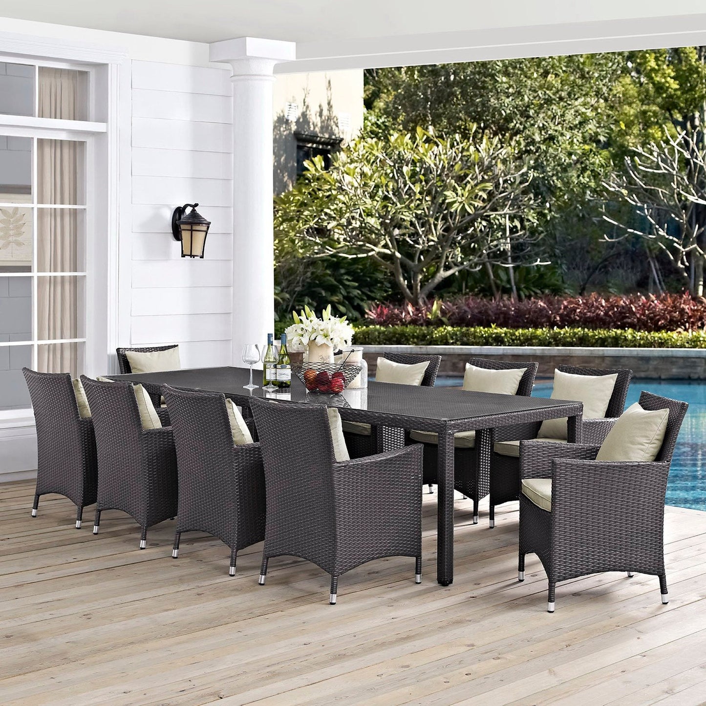 Modway Furniture Convene 11 Piece Outdoor Dining Set by Modway – EEI-2219-EXP-TRQ-SET