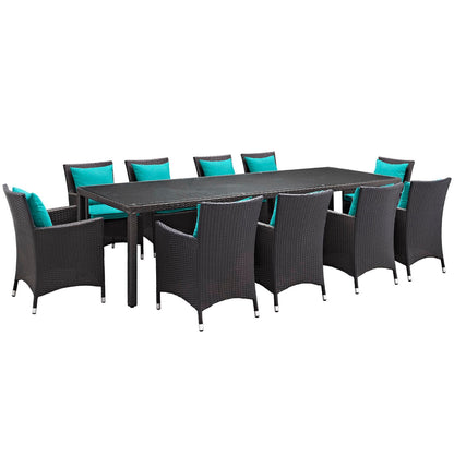 Modway Furniture Convene 11 Piece Outdoor Dining Set by Modway – EEI-2219-EXP-TRQ-SET
