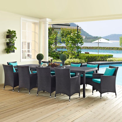 Modway Furniture Convene 11 Piece Outdoor Dining Set by Modway – EEI-2219-EXP-TRQ-SET