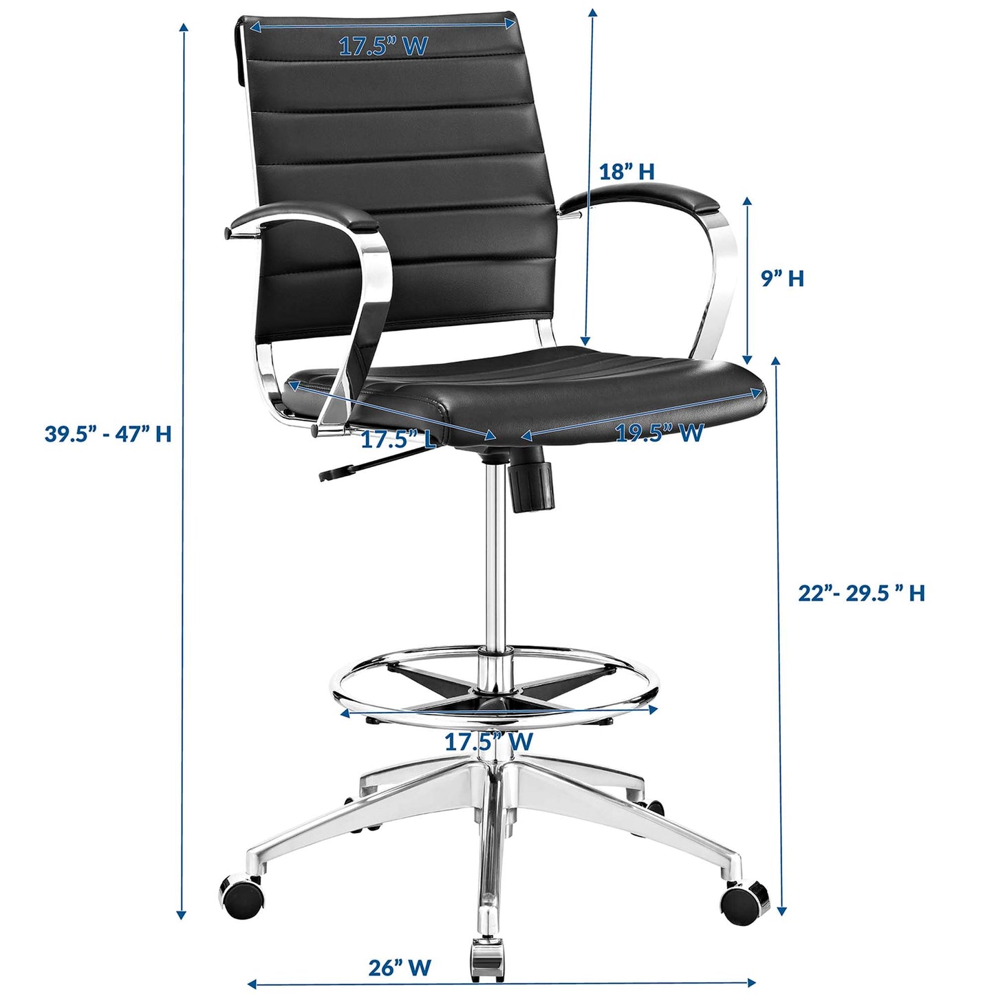 Modway Furniture Jive Drafting Chair - EEI-2236-BLK