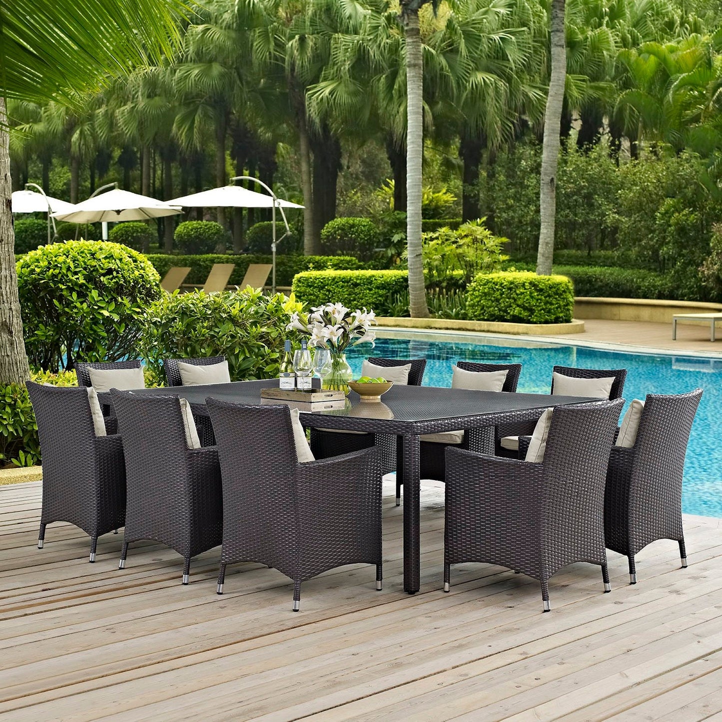 Modway Furniture Convene 11 Piece Outdoor Dining Set by Modway – EEI-2240-EXP-PER-SET