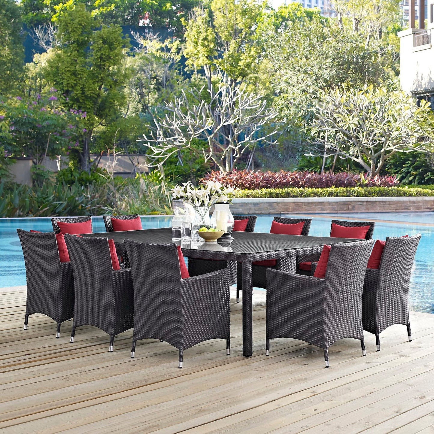 Modway Furniture Convene 11 Piece Outdoor Dining Set by Modway – EEI-2240-EXP-PER-SET