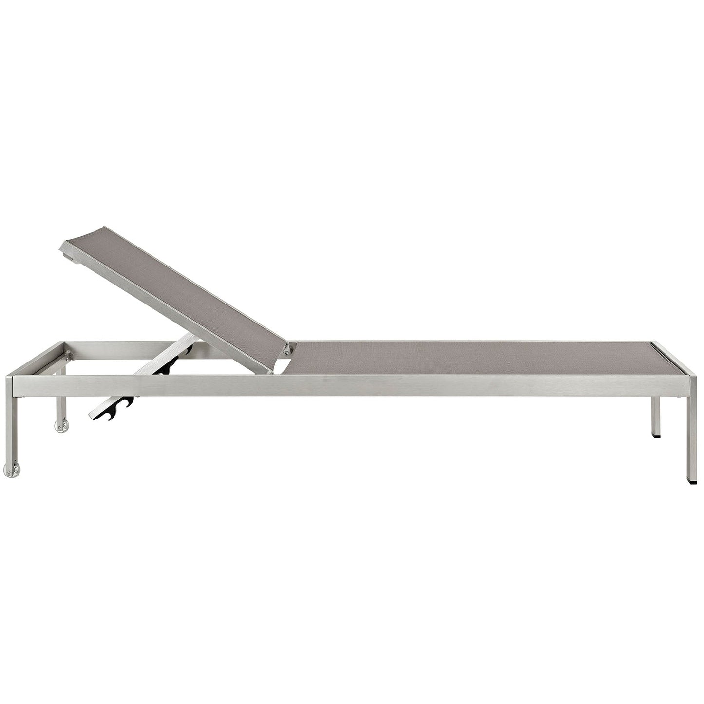 Modway Furniture Shore Outdoor Patio Aluminum Mesh Chaise - EEI-2249-SLV-BLK
