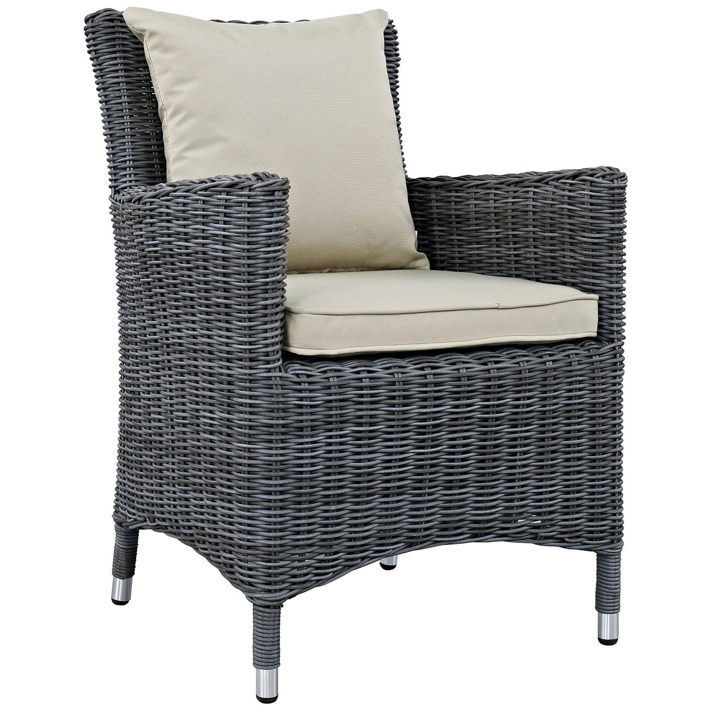 Modway Furniture Summon 2 Piece Outdoor Patio Sunbrella Dining Set - EEI-2313-GRY-BEI-SET