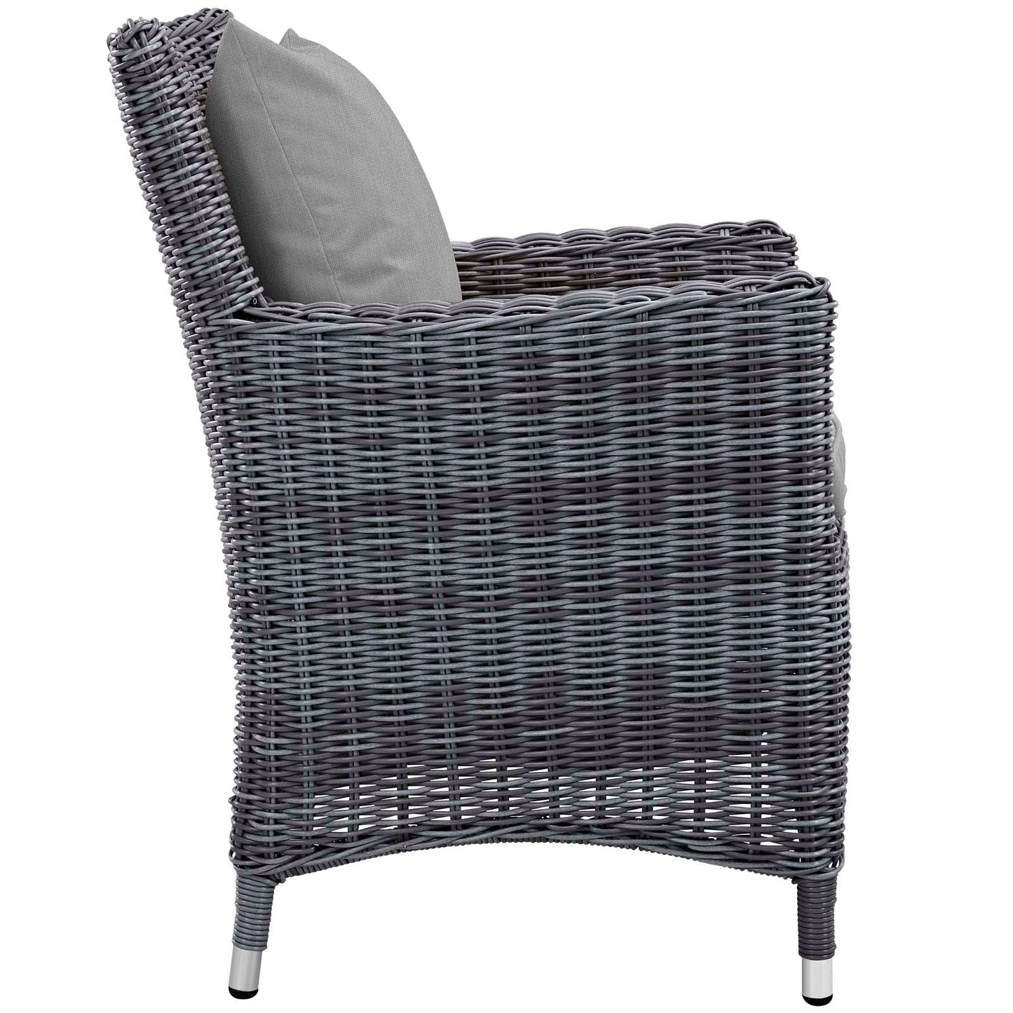 Modway Furniture Summon 2 Piece Outdoor Patio Sunbrella Dining Set - EEI-2313-GRY-BEI-SET