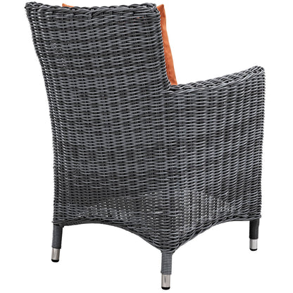 Modway Furniture Summon 2 Piece Outdoor Patio Sunbrella Dining Set - EEI-2313-GRY-BEI-SET