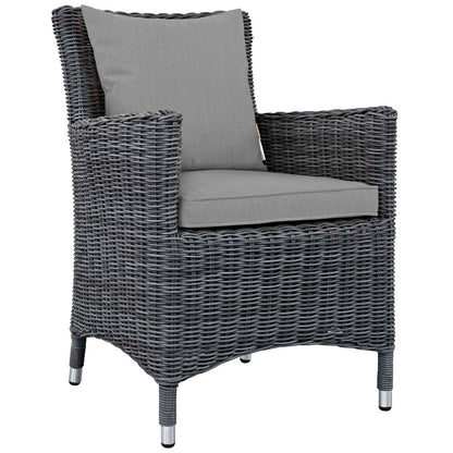 Modway Furniture Summon 4 Piece Outdoor Patio Sunbrella Dining Set - EEI-2314-GRY-BEI-SET