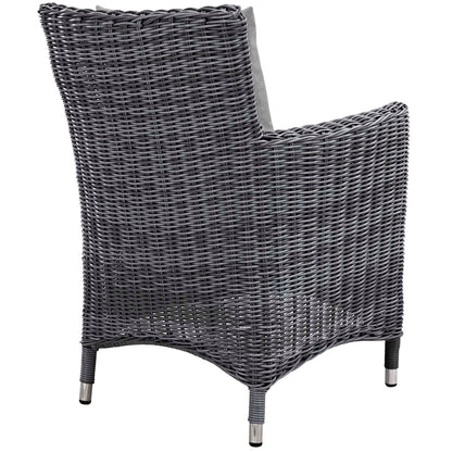 Modway Furniture Summon 4 Piece Outdoor Patio Sunbrella Dining Set - EEI-2314-GRY-BEI-SET