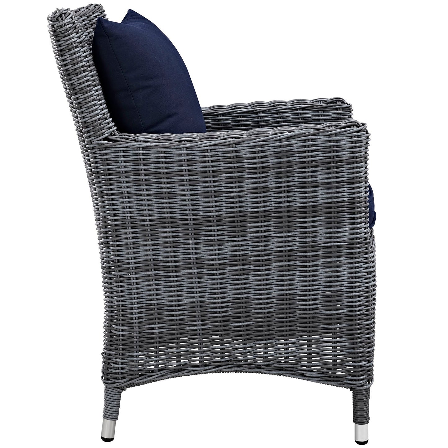 Modway Furniture Summon 4 Piece Outdoor Patio Sunbrella Dining Set - EEI-2314-GRY-BEI-SET