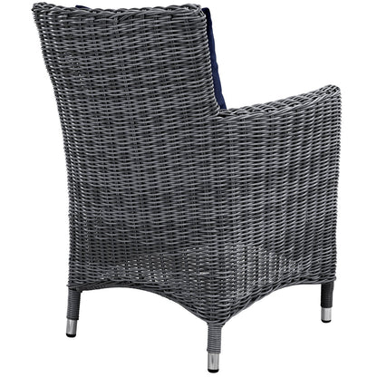 Modway Furniture Summon 4 Piece Outdoor Patio Sunbrella Dining Set - EEI-2314-GRY-BEI-SET