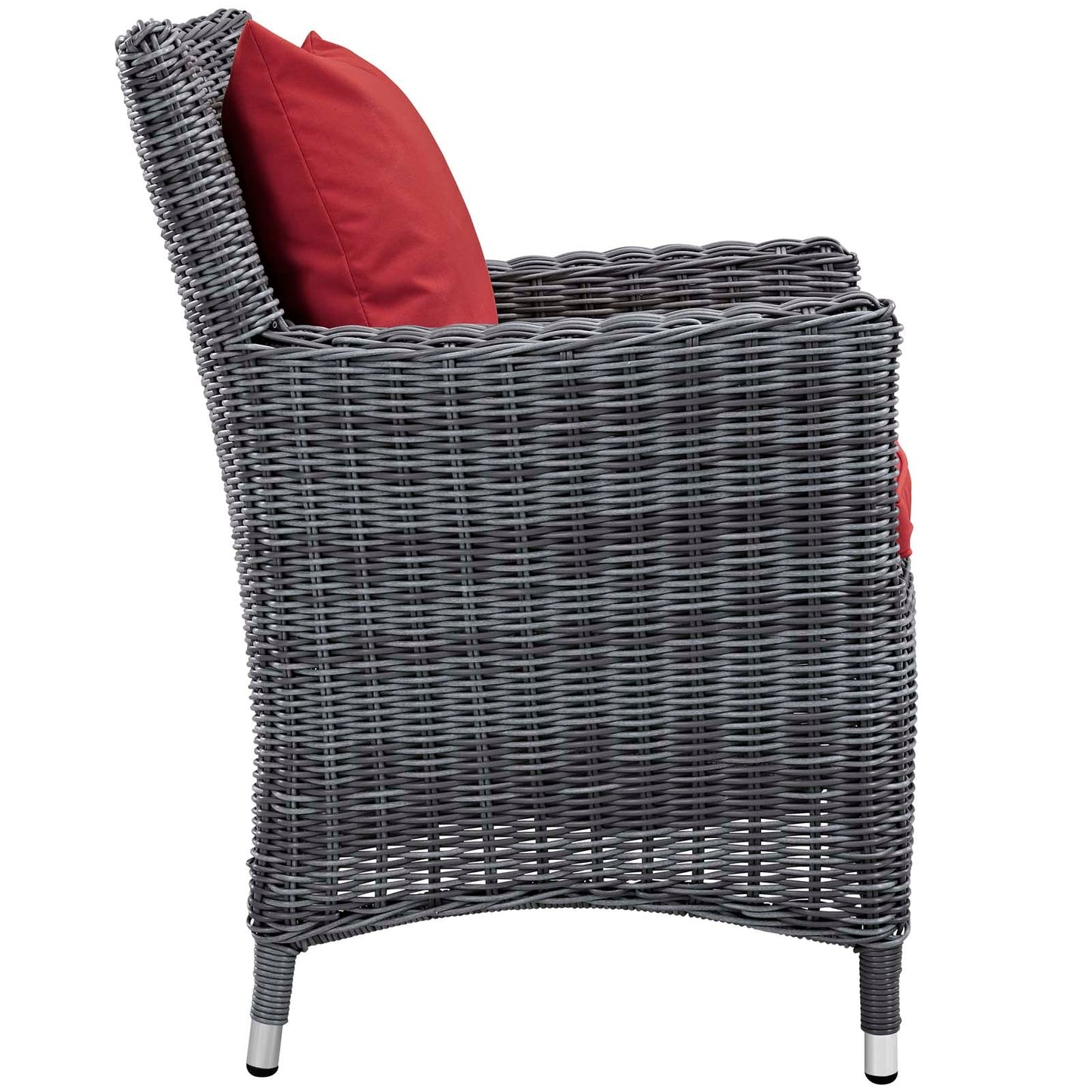 Modway Furniture Summon 4 Piece Outdoor Patio Sunbrella Dining Set - EEI-2314-GRY-BEI-SET