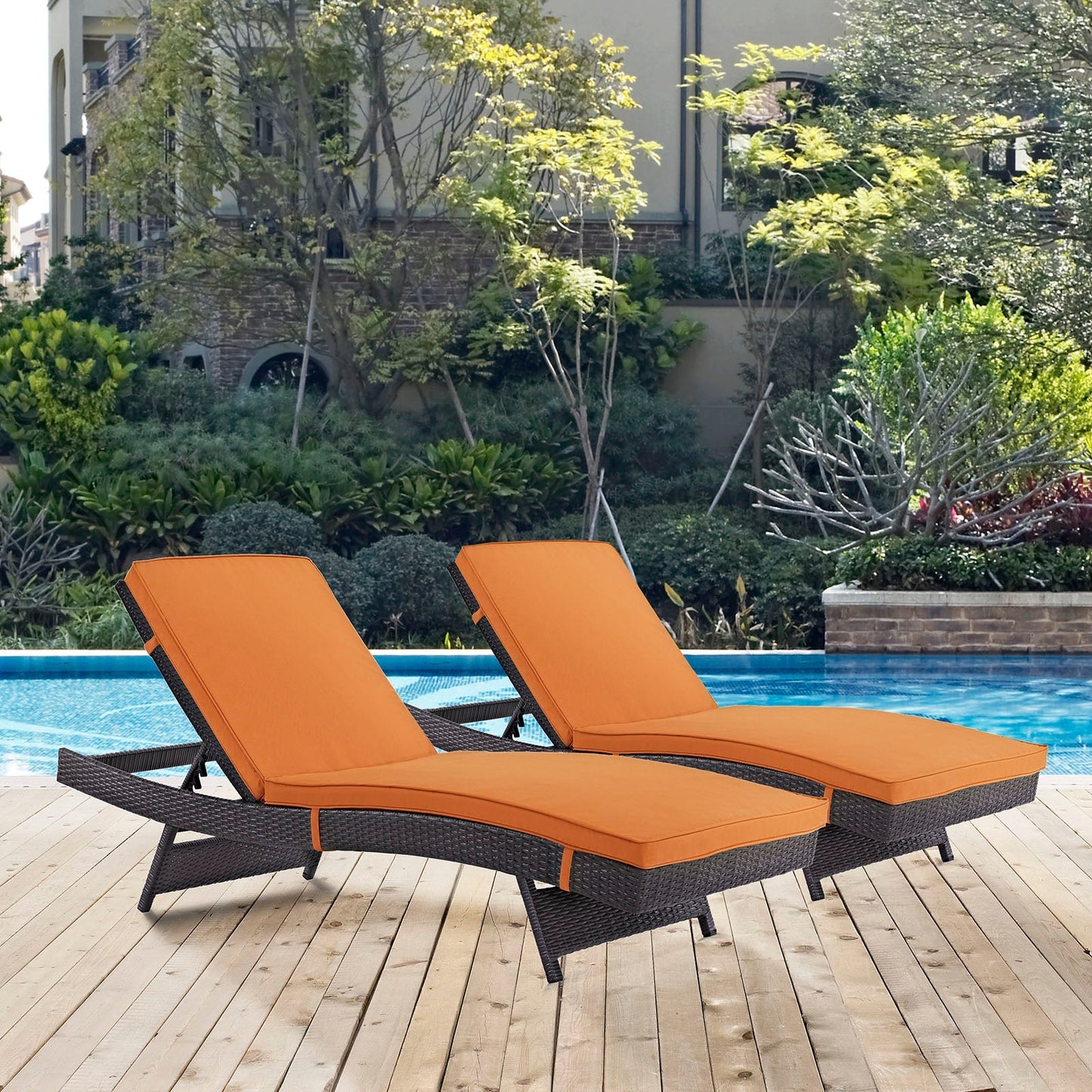 Modway Furniture Convene Chaise Outdoor Patio Set of 2 - EEI-2428-EXP-MOC-SET