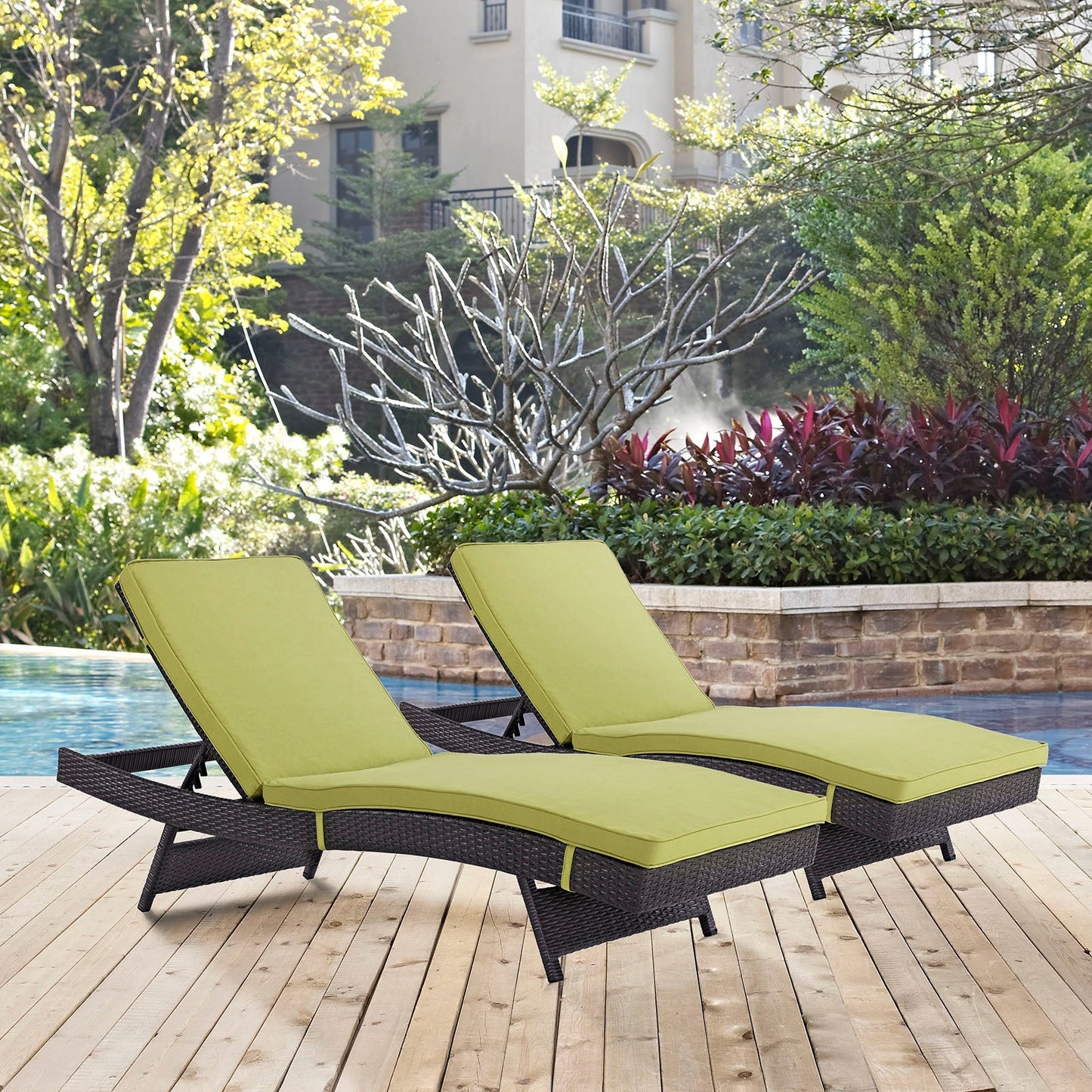 Modway Furniture Convene Chaise Outdoor Patio Set of 2 - EEI-2428-EXP-MOC-SET