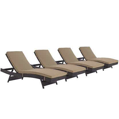 Modway Furniture Convene Chaise Outdoor Patio Set of 4 by Modway - EEI-2429-EXP-MOC-SET
